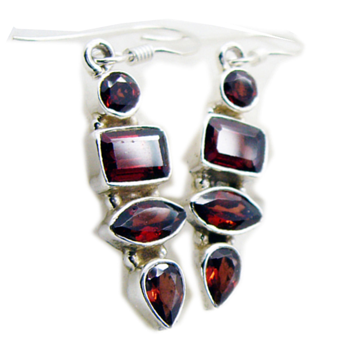 Emma Red Featherlight Earrings - Stylish Gemstone Jewelry Garnet Red Dangle
