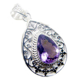 Clara Essential Gemstone Pendant with Intricate Design Amethyst Purple Purple