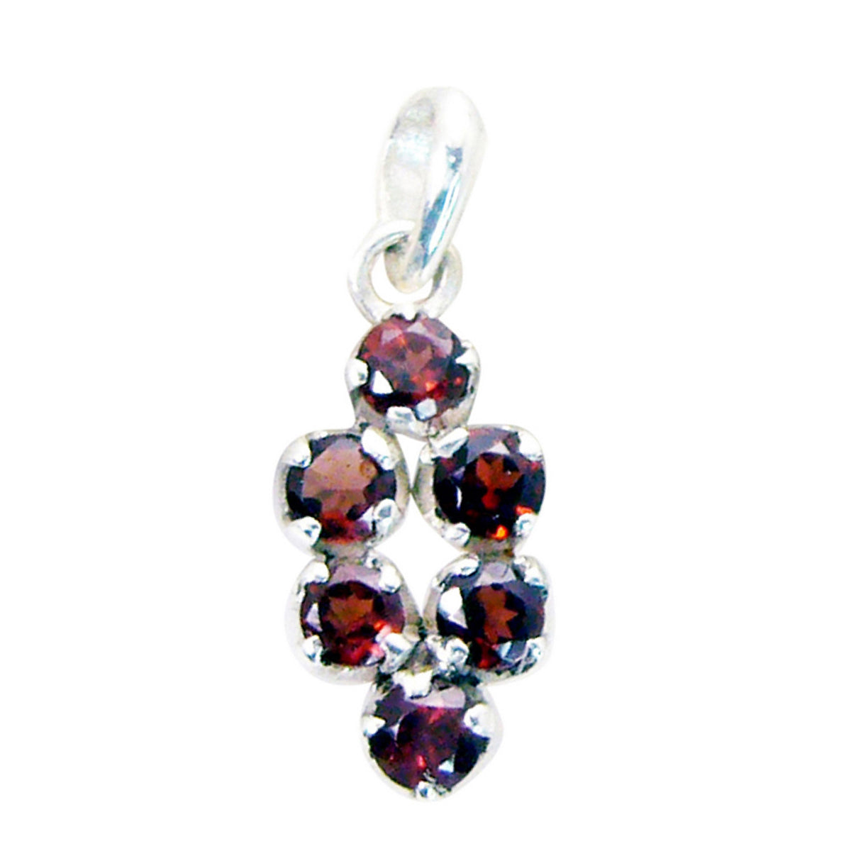 Lily Eternity Tiny Pendant with Gemstone Elegance Garnet Red Red
