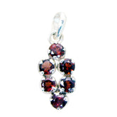 Lily Eternity Tiny Pendant with Gemstone Elegance Garnet Red Red