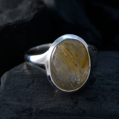 Araya Ethnic Golden Solitaire Ring with Gemstone