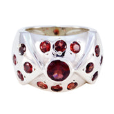 Ines silver ring featuring multiple red gemstones in an intricate design red gemstone ethnic ring