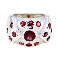 Ines silver ring featuring multiple red gemstones in an intricate design red gemstone ethnic ring