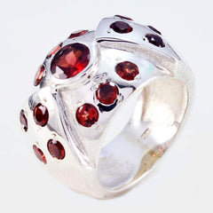 Ines silver ring featuring multiple red gemstones designed as a red gemstone ethnic ring