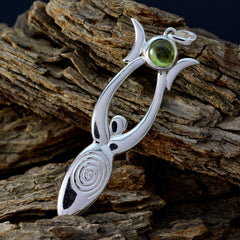 Eva Green Tiny Pendant with Gemstone Silver Charm