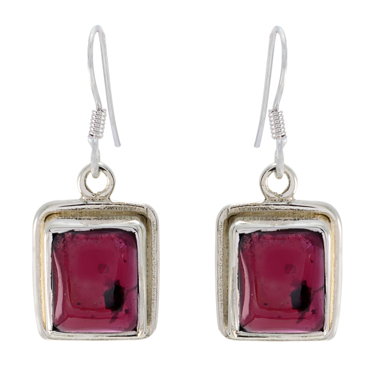 Eva Red Solitaire Earrings - Stunning Gemstone Design Garnet Red Dangle