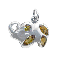 Eva Yellow Pendant Online - Stylish Elephant Charm Citrine Yellow Yellow