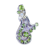 Evelyn Green Signet Pendant with Gemstone Sparkle Peridot Green Green