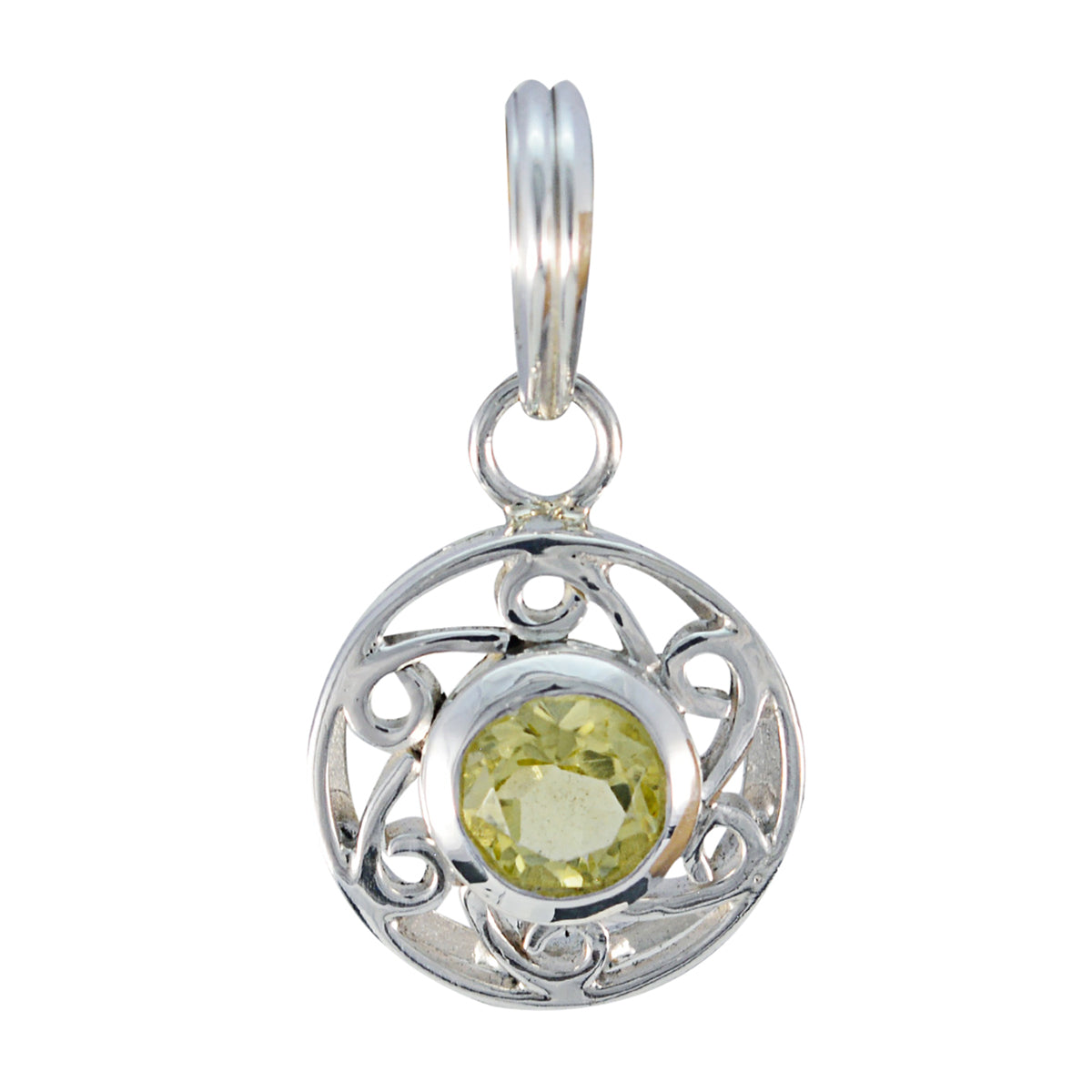 Evelyn Tiny Pendant with Stylish Gemstone Design Lemon Quartz Yellow Yellow