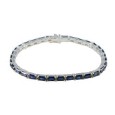 Lucy Everyday Blue Tennis Bracelet for Daily Wear Blue Supphire CZ Blue