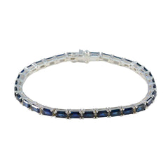 Lucy Everyday Blue Tennis Bracelet for Daily Wear Blue Supphire CZ Blue