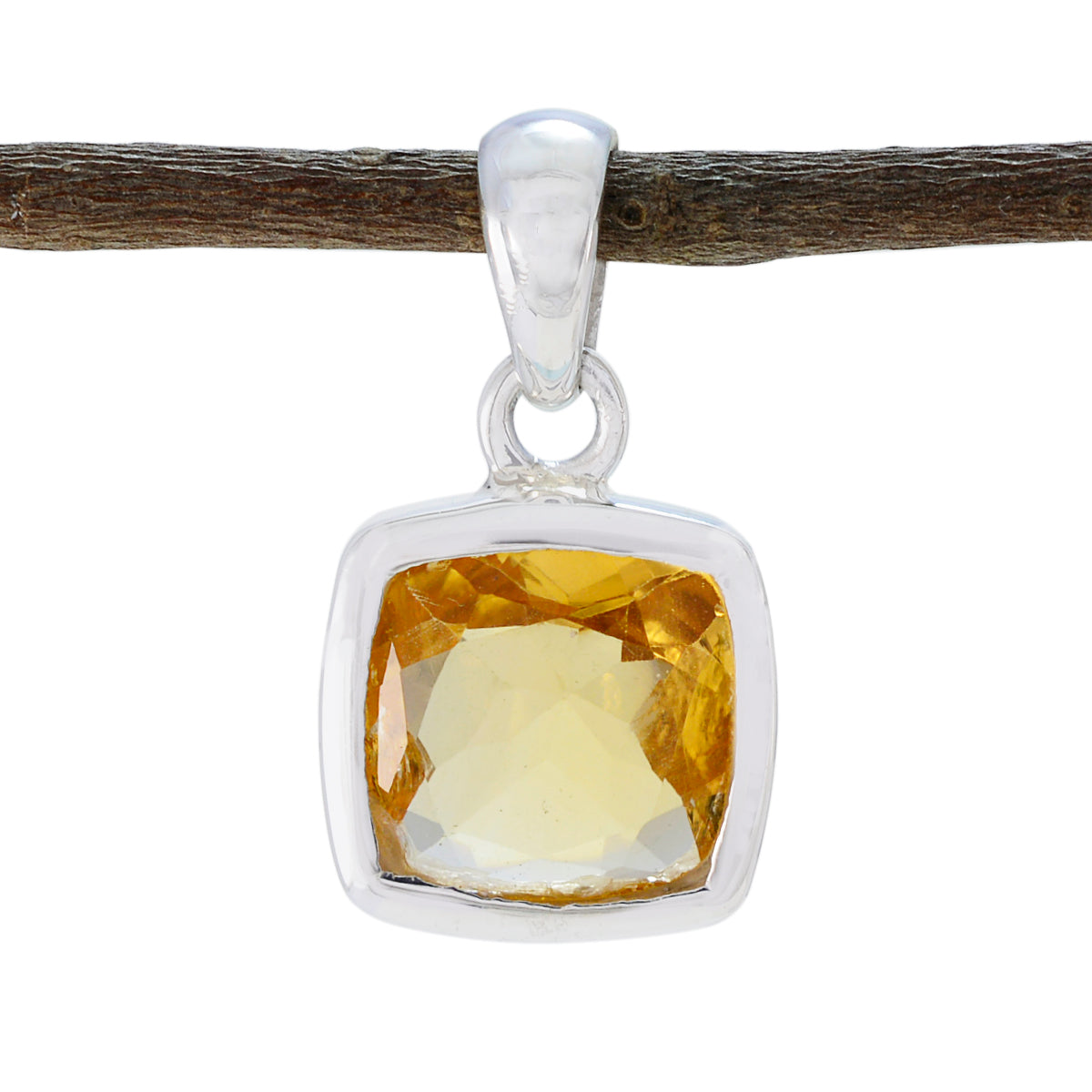 Mia Everyday Wear Gemstone Necklace Pendant Citrine Yellow Yellow