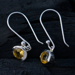 Alice Everyday Wear Yellow Earrings with Gemstone Detail