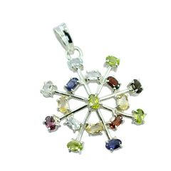 Isabella Pendant with Multicolor Gemstones - Eye-Catching Fashion Jewelry