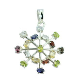 Isabella Pendant with Multicolor Gemstones - Eye-Catching Fashion Jewelry Multi Stone multicolor Multicolor