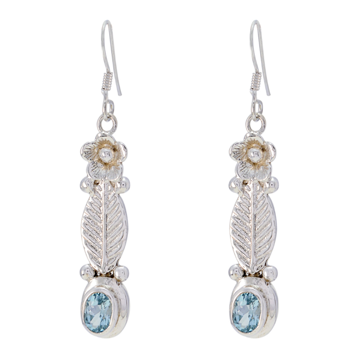 Nayara Eye-Catching Gemstone Earrings for Any Occasion Blue topaz Blue Dangle