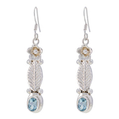 Nayara Eye-Catching Gemstone Earrings for Any Occasion Blue topaz Blue Dangle