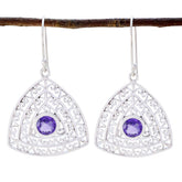 Ivy Eye-Catching Gemstone Earrings in Silver Design Amethyst Purple Dangle