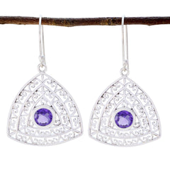 Ivy Eye-Catching Gemstone Earrings in Silver Design Amethyst Purple Dangle