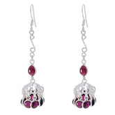 Emilia Eye-Catching Multiple Dangle Earrings Garnet Red Dangle
