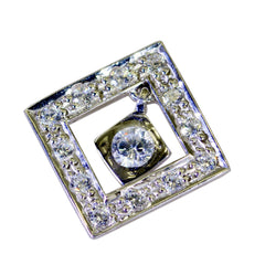 Araya Square Pendant with Gemstone - Eye-Catching Valentine Gift Jewelry White CZ White White