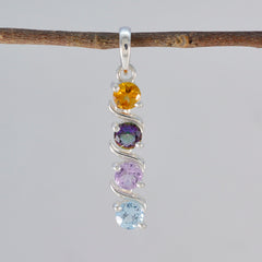 Zoey Fairytale Delicate Pendant with Colorful Gemstones