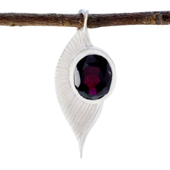 Ivy Fashion Dainty Pendant with Gemstone Accent Garnet Red Red