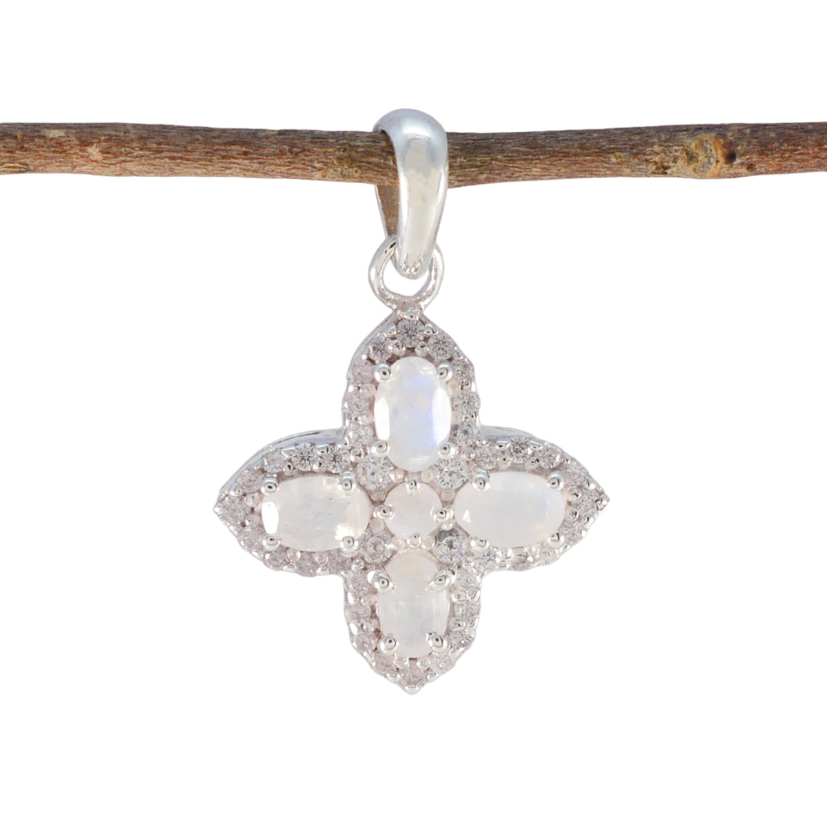 Zoe Fashion Jewelry Pendant for Everyday Glam Rainbow Moonstone White White