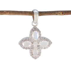 Zoe Fashion Jewelry Pendant for Everyday Glam Rainbow Moonstone White White