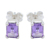Tereza Fashion Jewelry Purple Earrings for Everyday Glam Amethyst Purple Stud