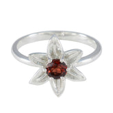 Zazlle Fashion Jewelry Red Ring with Flower Design Garnet Red