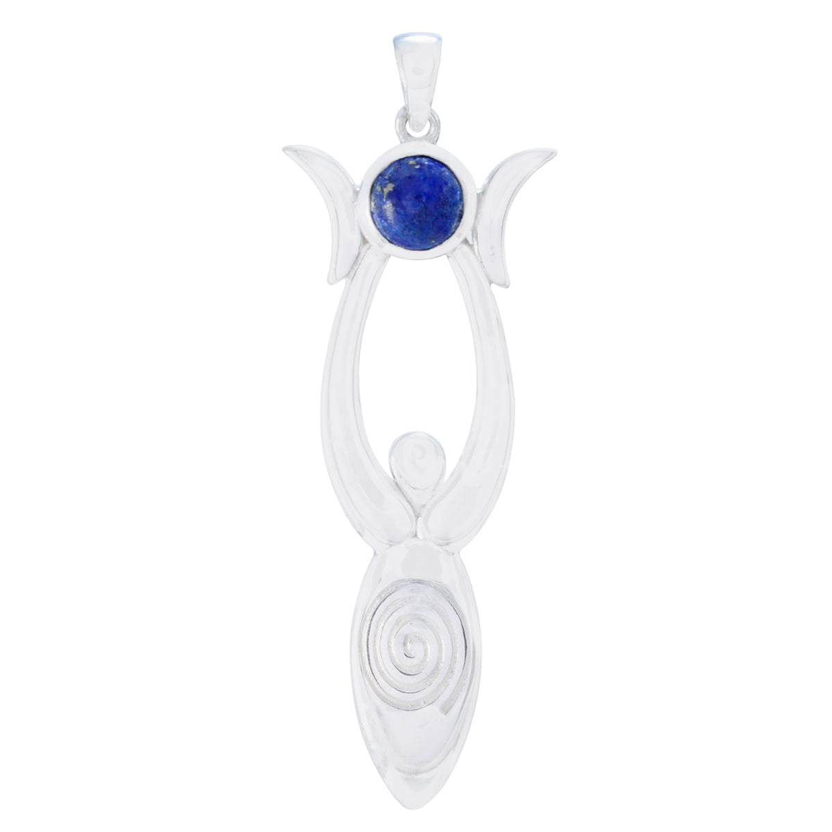 Emily Fashion Statement Pendant with Gemstone Accent Lapis Lazuli Blue Blue