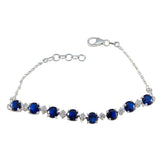 Yasmin Featherlight Blue Tennis Bracelet - Elegant Sparkle Blue Supphire CZ Blue