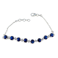 Yasmin Featherlight Blue Tennis Bracelet - Elegant Sparkle Blue Supphire CZ Blue