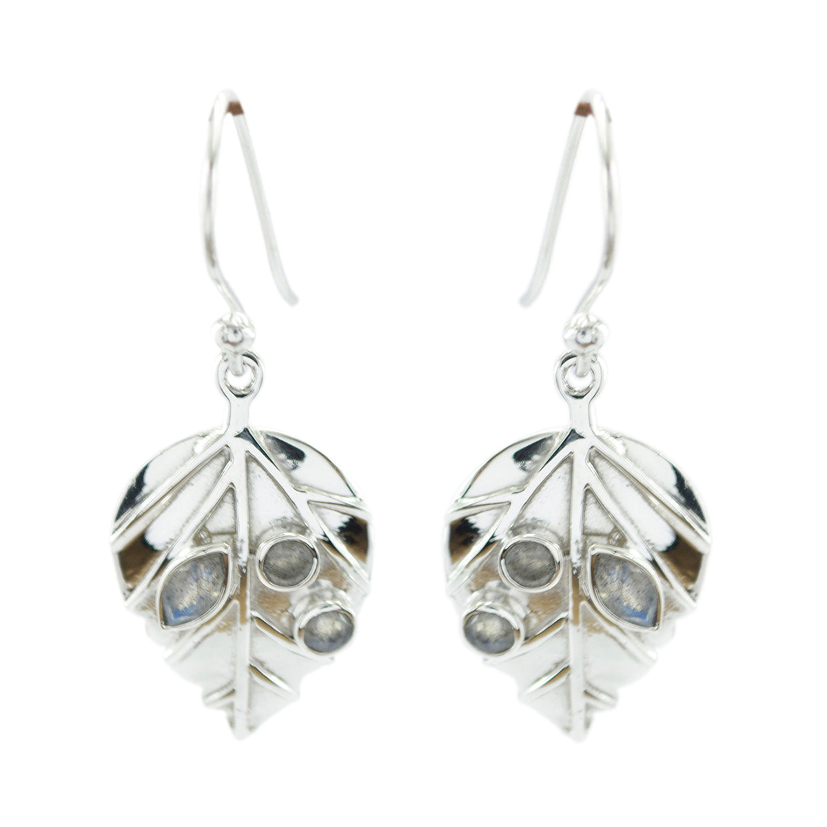 Bruna Featherlight Dangle Earrings for Everyday Glam Labradorite Gray Dangle