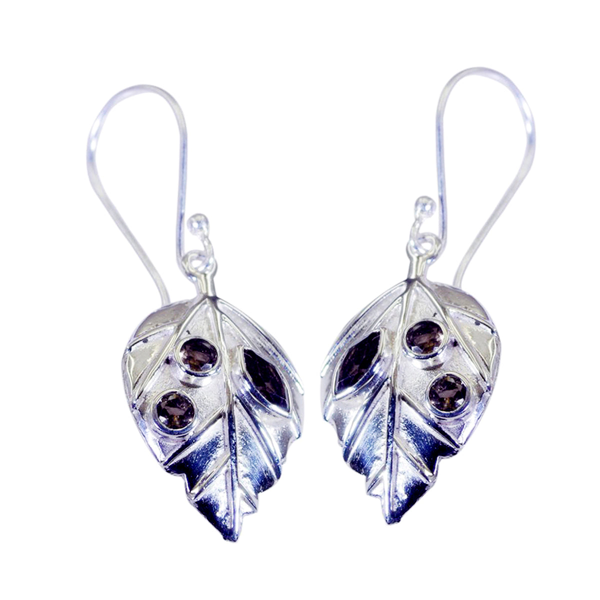 Natalia Featherlight Dangle Earrings for Elegant Style Smoky Quartz Brown Dangle