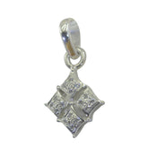 Isla Featherlight Diamond Pendant Necklace - Elegant Silver Charm White CZ White White