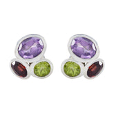 Nella Featherlight Earrings India with Vibrant Gemstones Multi multicolor Stud