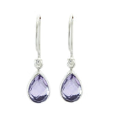 Ji-eun Featherlight Gemstone Earrings for Everyday Elegance Amethyst Purple Dangle