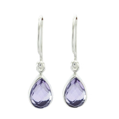 Ji-eun Featherlight Gemstone Earrings for Everyday Elegance Amethyst Purple Dangle