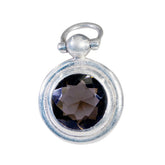 Ava Featherlight Gemstone Pendant in Silver Tone Smoky Quartz Brown Brown