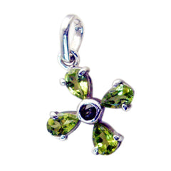 Penelope Featherlight Green Pendant with Gemstone Charm