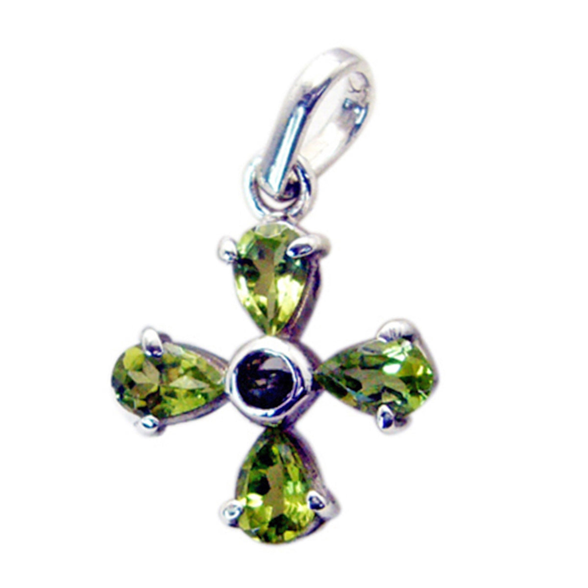 Penelope Featherlight Green Pendant with Gemstone Charm Peridot Green Green