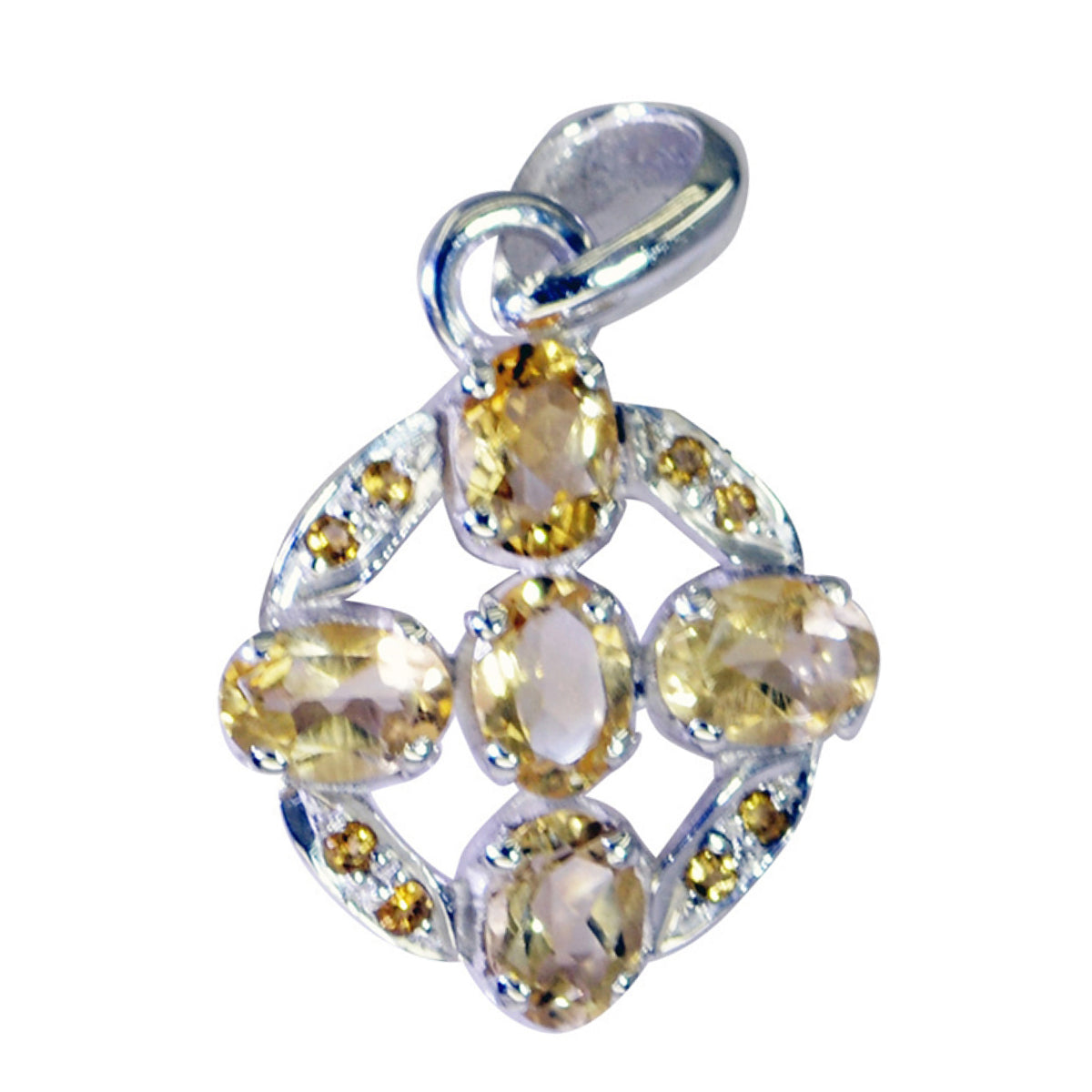 Fernanda Featherlight Jewelry Pendant with Gemstones Citrine Yellow Yellow