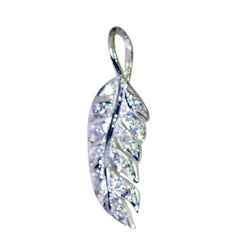Ida Featherlight Pendant Jewelry with Sparkling Leaf Design White CZ White White
