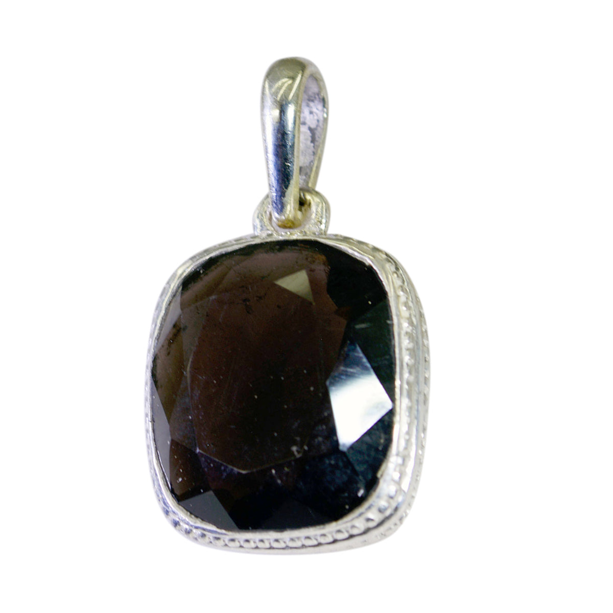 Bella Featherlight Pendant Necklace with Black Gemstone Smoky Quartz Brown Brown