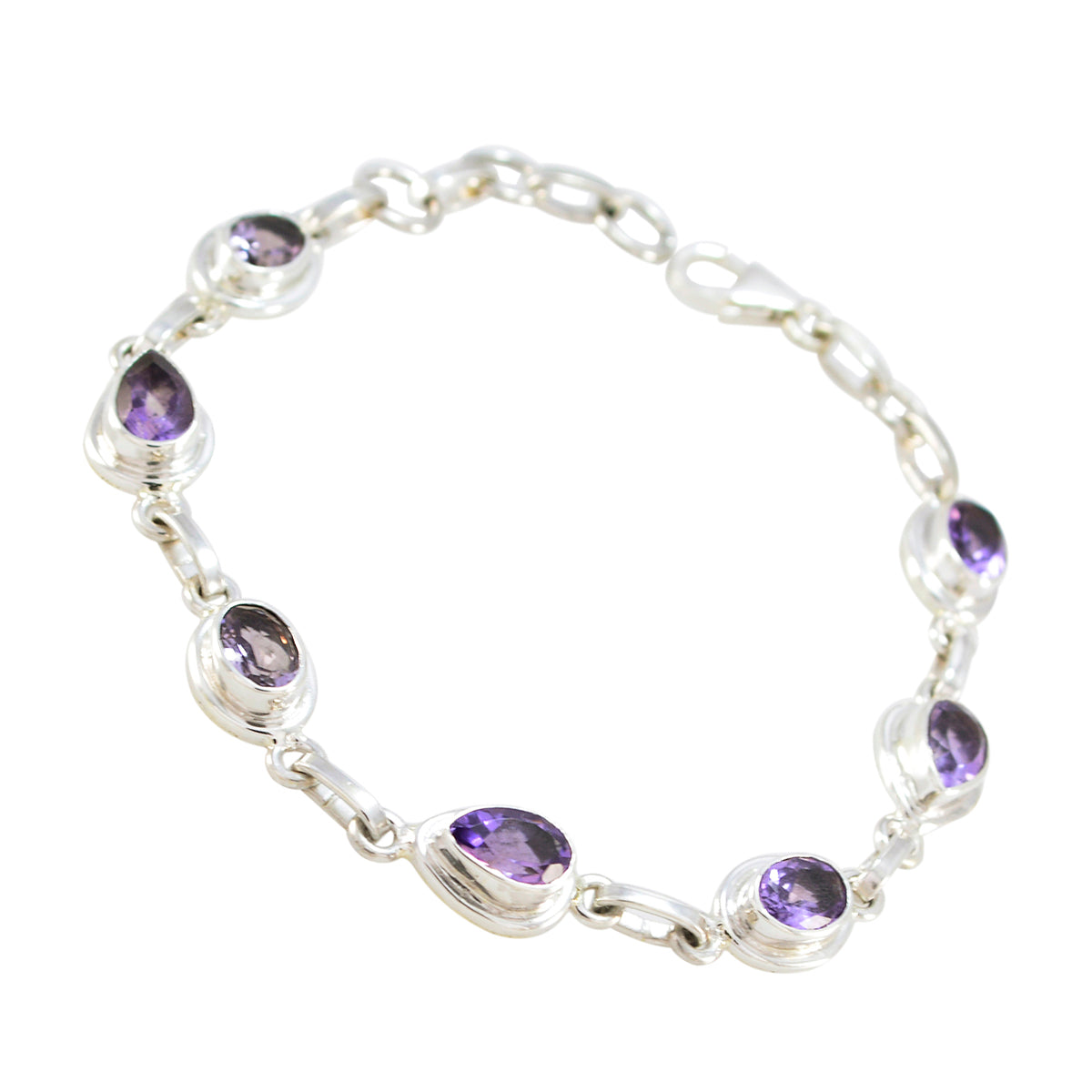 Maya Featherlight Purple Links Bracelet for Everyday Glam Amethyst Purple