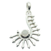 Joaquina Featherlight Silver Pendant with Elegant Design Rainbow Moonstone White White