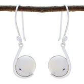 Mei Featherlight Solitaire Dangle Earrings for Chic Style Dendrite Opal White Dangle