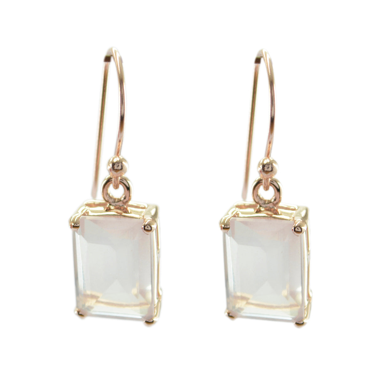 Sofia Featherlight Solitaire Earrings for Everyday Elegance Rose Quartz Pink Dangle